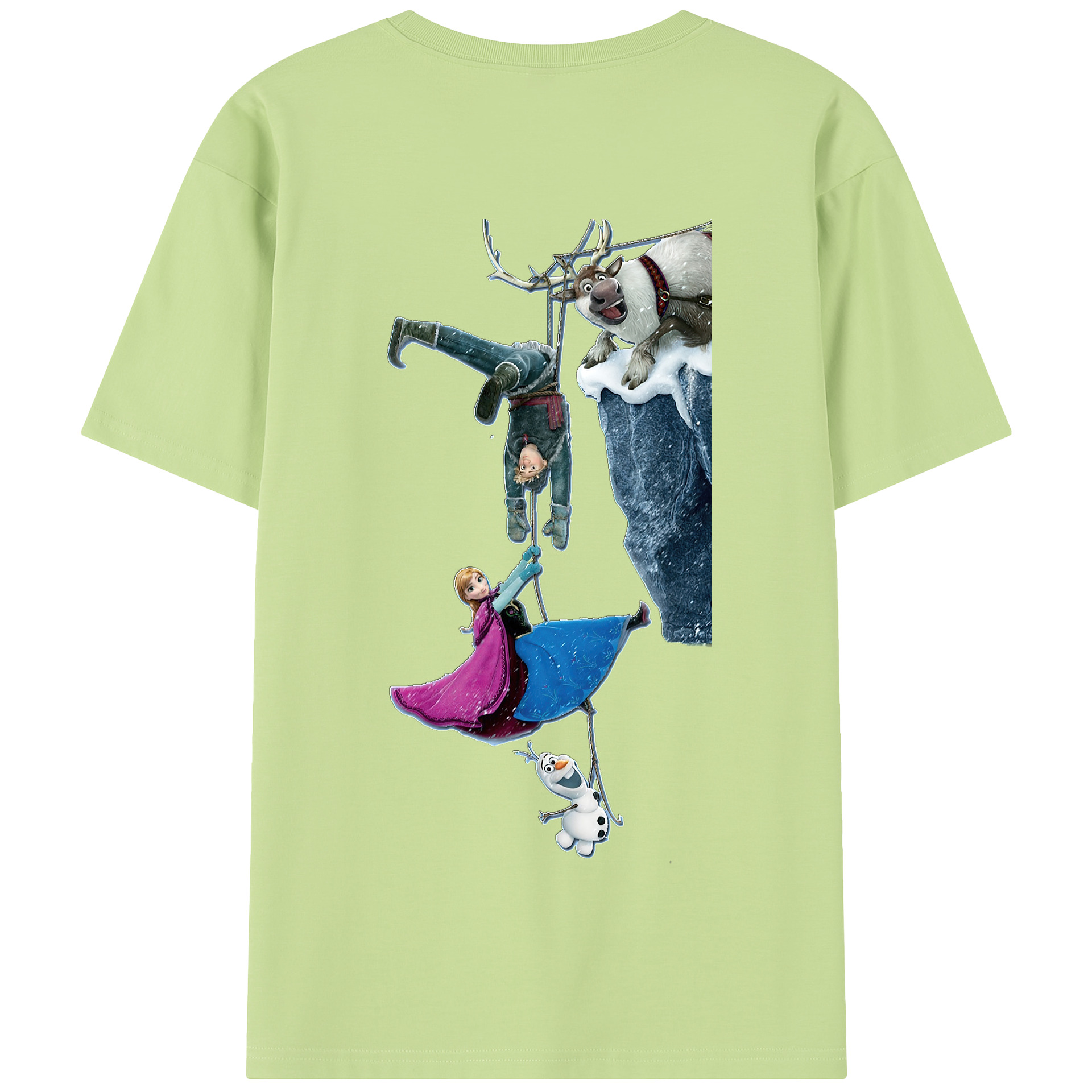 （画像用） アナと雪の女王 アンナ エルサ Frozen Anna Elsa 綿100％半袖Tシャツ（背面プリント）